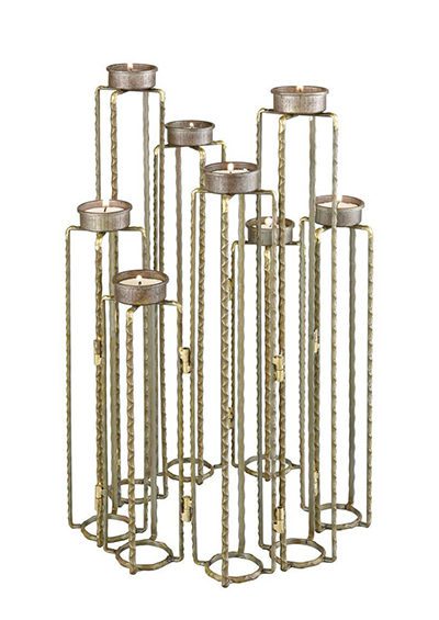 Metal Hinged Tea Light Candle Holder