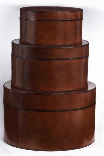 leather round nesting boxes