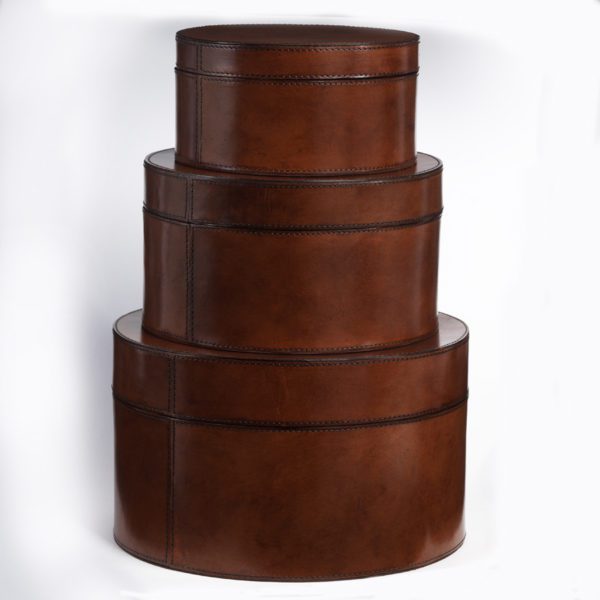 leather round nesting boxes