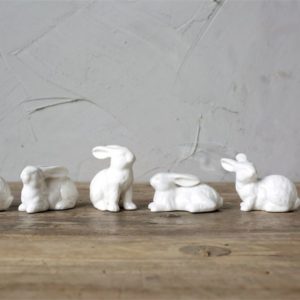 Ceramic White Bunnies Set of 6