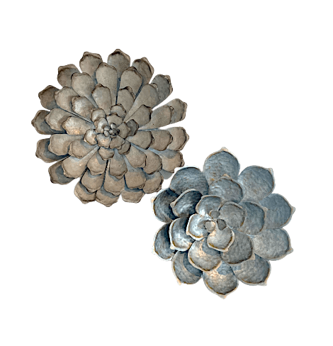 Metal Succulent Wall Decor Home The Gilded Thistle - Galvanized Tin Home Decor