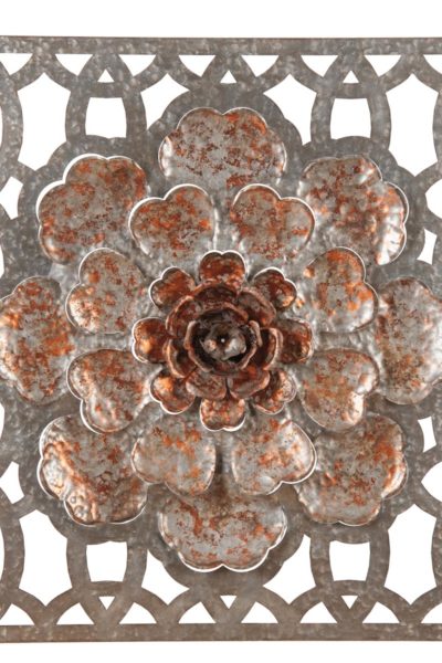 metal flower window pane wall decor