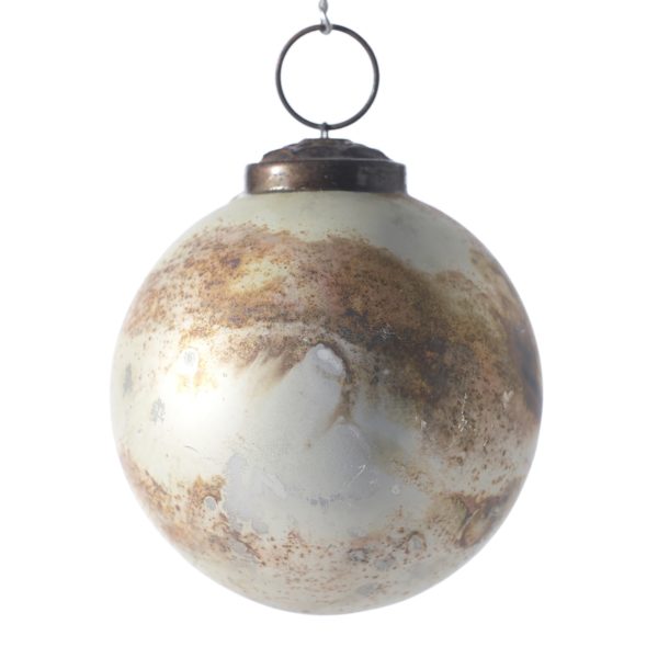 Eternal Old World White and Bronze Swirl Ornament - 2 sizes