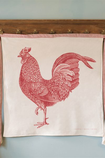 Red Rooster Cotton Waist Kitchen Apron