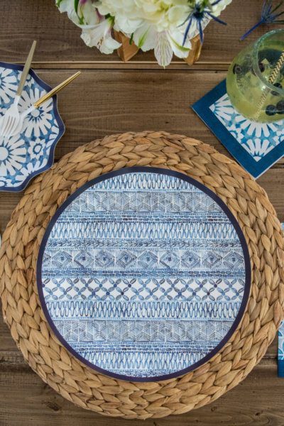 Indigo Batik Paper Table Settings