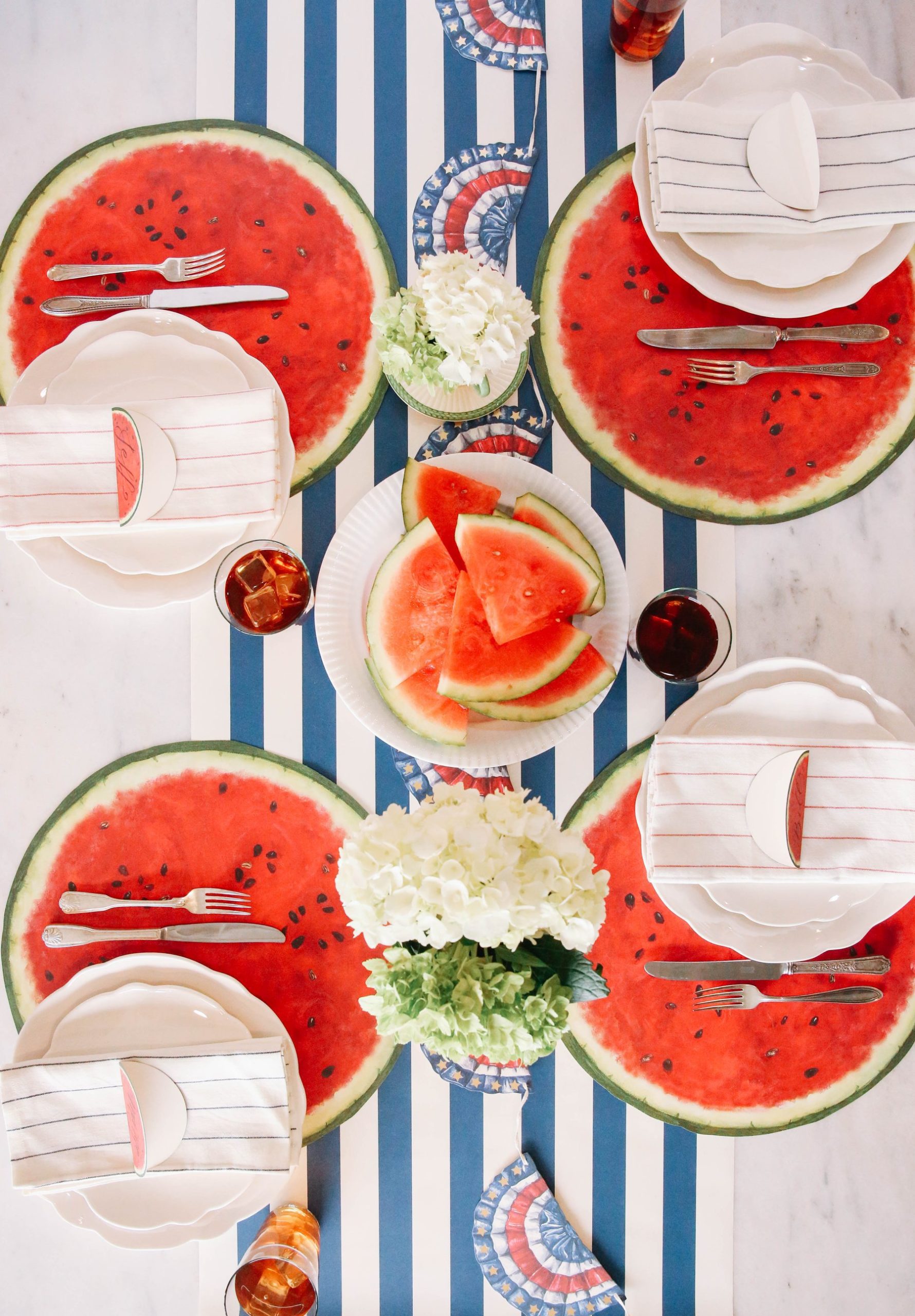 Red Classic Stripe Paper Table Runner | The Gilded Thistle