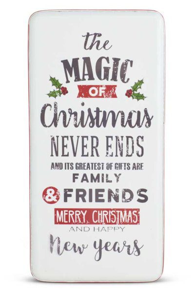 Enameled Metal Vintage Magic of Christmas Sign