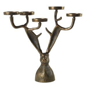 17.5" eric the hare candleholder in bronze
