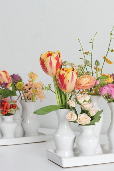 White Chic Bud Vases