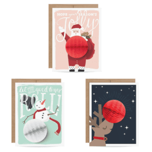 Christmas Honeycomb Pop Up Cards in Santa, Snowman & Reindeer