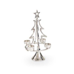 Polished Silver Maypole 4 Votive Christmas Tree