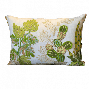 embroidered cactus pillow
