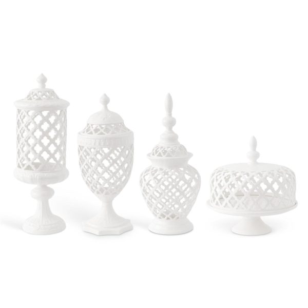 white ceramic filigree