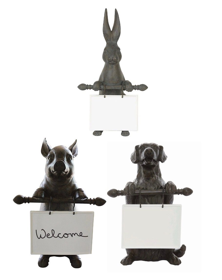Our Ceramic Assorted Animal Message Boards in Pig, Hare & Dog Styles