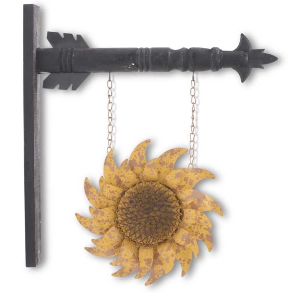 Distressed Metal Sunflower Arrow Replacement Sign
