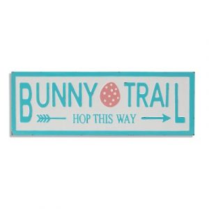 bunny trail metal wall sign
