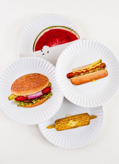 melamine bbq picnic plates set of 4