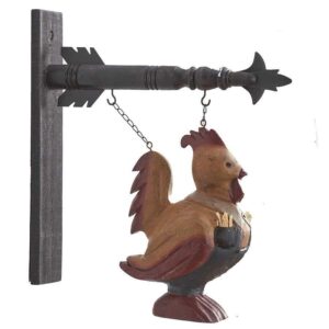 rooster with overalls
