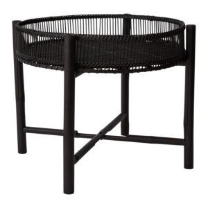 Our Large Round Bamboo Tray Table In Black