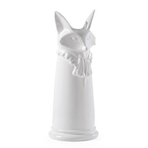 Notable White Fox Ceramic Umbrella Stand