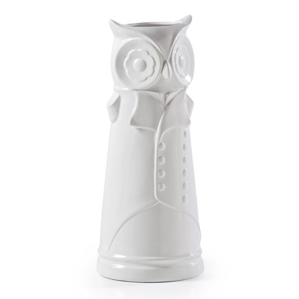 Notable White Owl Ceramic Umbrella Stand