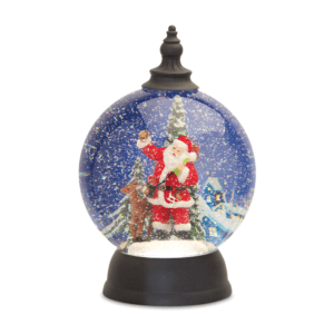 christmas snow globe with santa