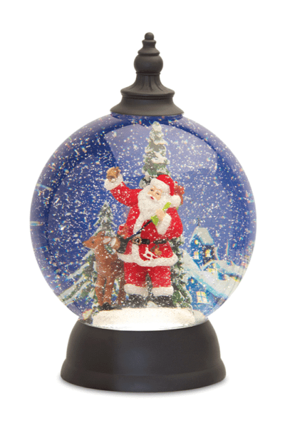 christmas snow globe with santa