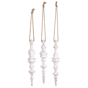 33.5" Large White Finial Drop Ornament in 3 Styles