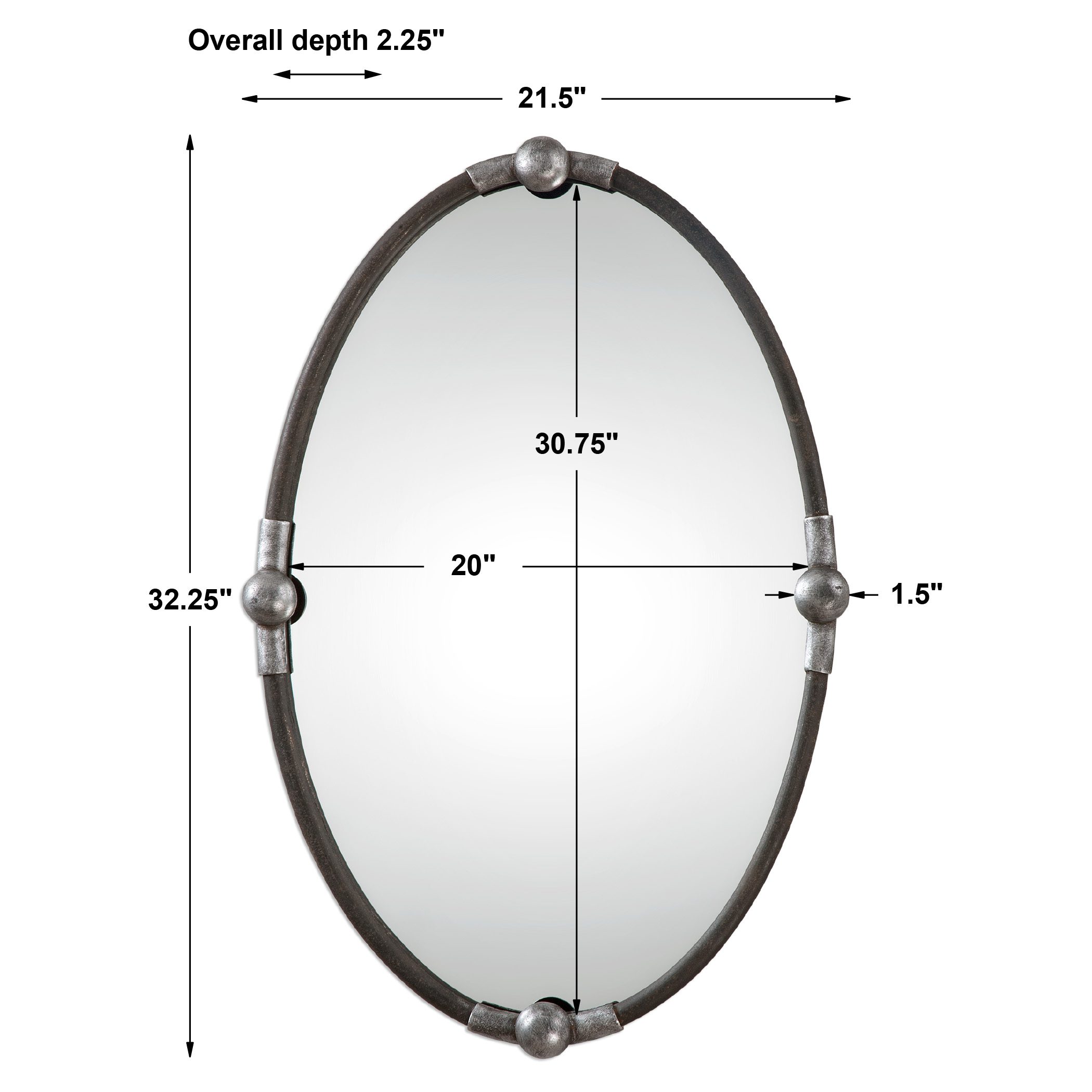 Uttermost Carrick Black Oval Mirror Gorgeous Mirrors