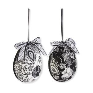 Black and White Floral Fabric Eggs