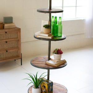 four tiered wood and iron tower