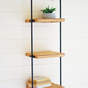 wall ladder with 3 tiered shelf