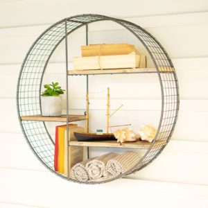 round wire mesh shelving unit