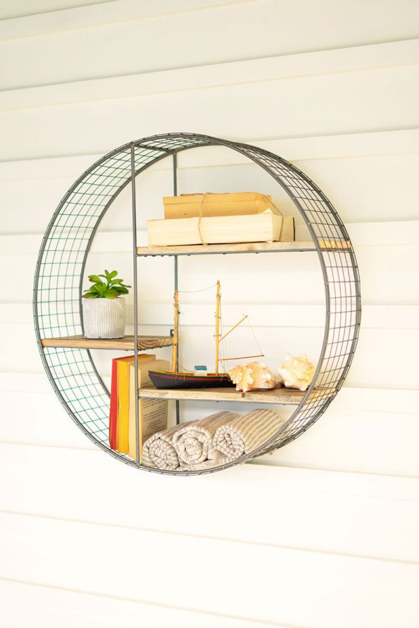 round wire mesh shelving unit