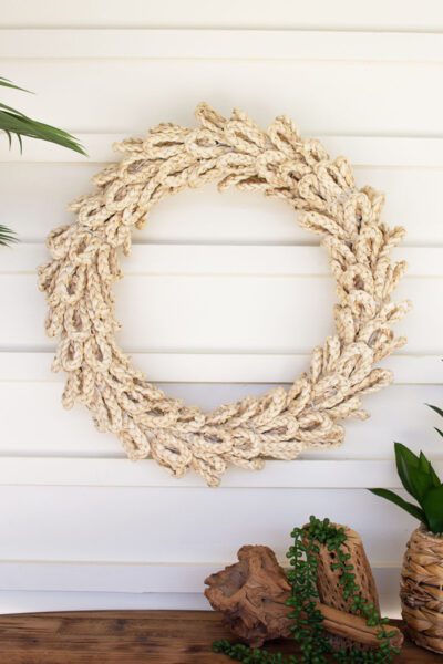 20" woven seagrass rope wreath