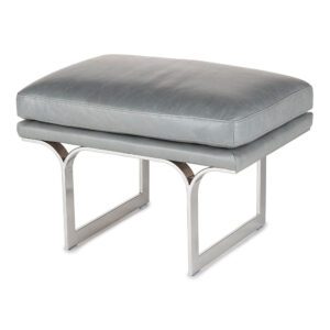 Arches Short Bench in Gray Leather