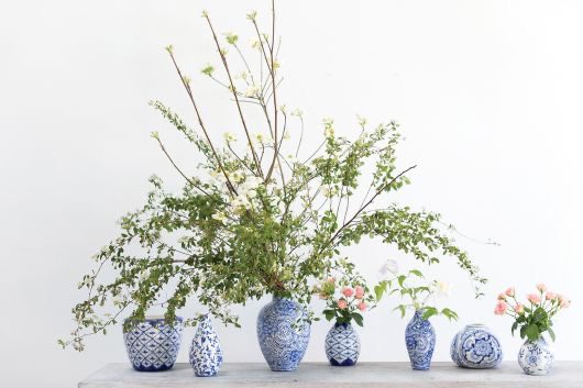 Eleanor Collection Blue & White Porcelain Vases in 7 styles