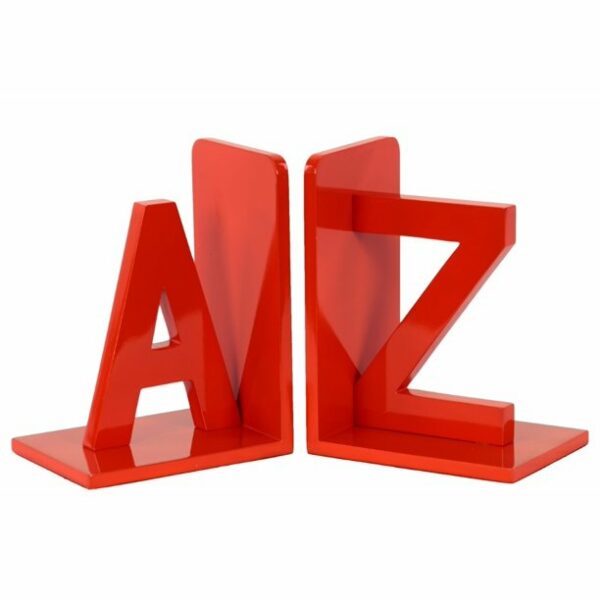 Red Wooden A to Z Bookends