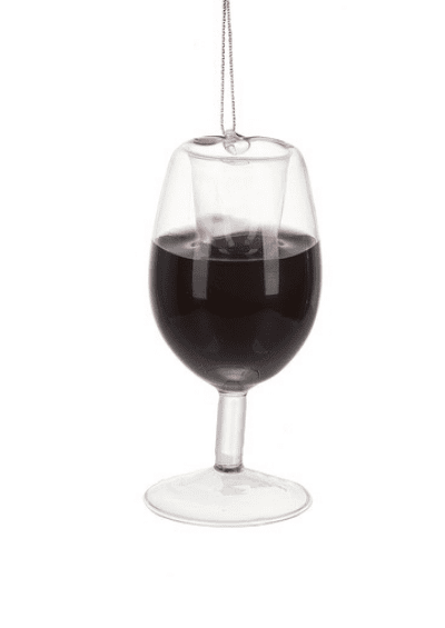 MERRY MERLOT WINE GLASS ORNAMENT