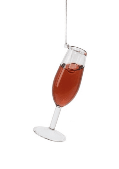 PROSEC HO HO HO WINE GLASS ORNAMENT