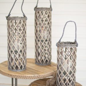Grey Willow lantern- set of 3