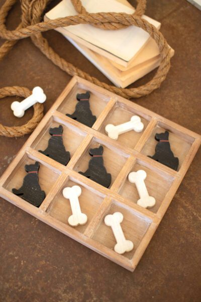 wooden dog tic tac toe