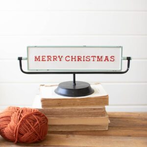 merry christmas/happy new year flip sign