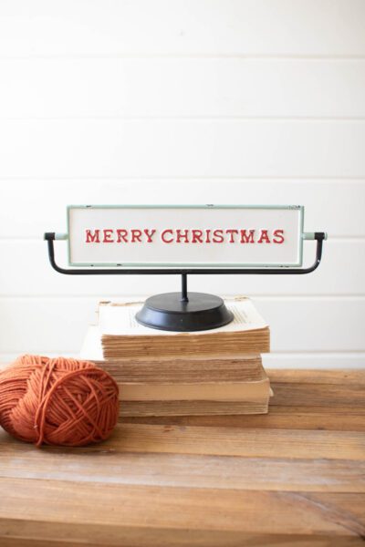 merry christmas/happy new year flip sign