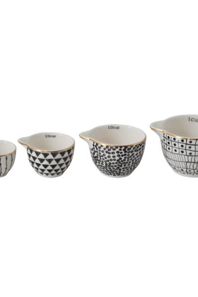 Stoneware Measuring Cups with Pattern