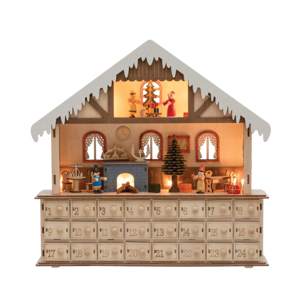 Chalet Advent Calendar With LED Lights | The Gilded Thistle