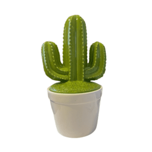 ceramic san pedro cactus figurine in white pot