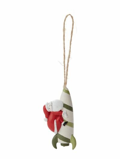 ROCKET SANTA ORNAMENT