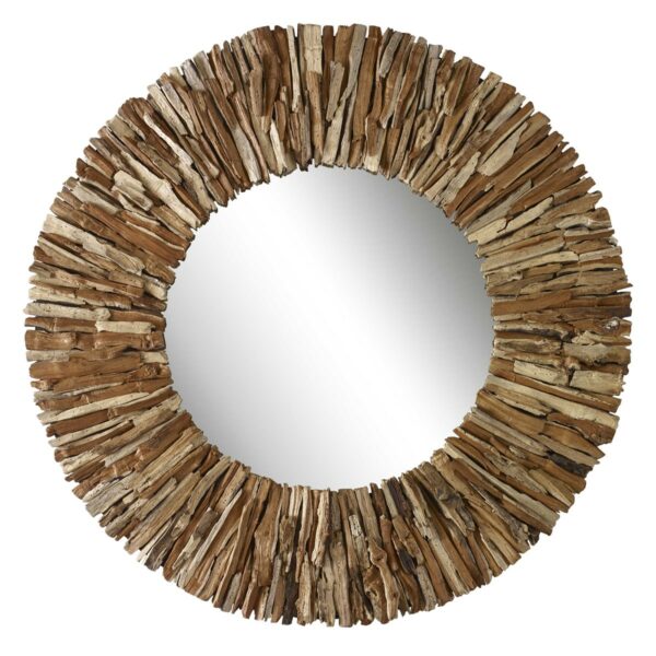 uttermost natural teak branch round mirror
