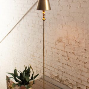 Antique Gold Floor Lamp with Metal Shade